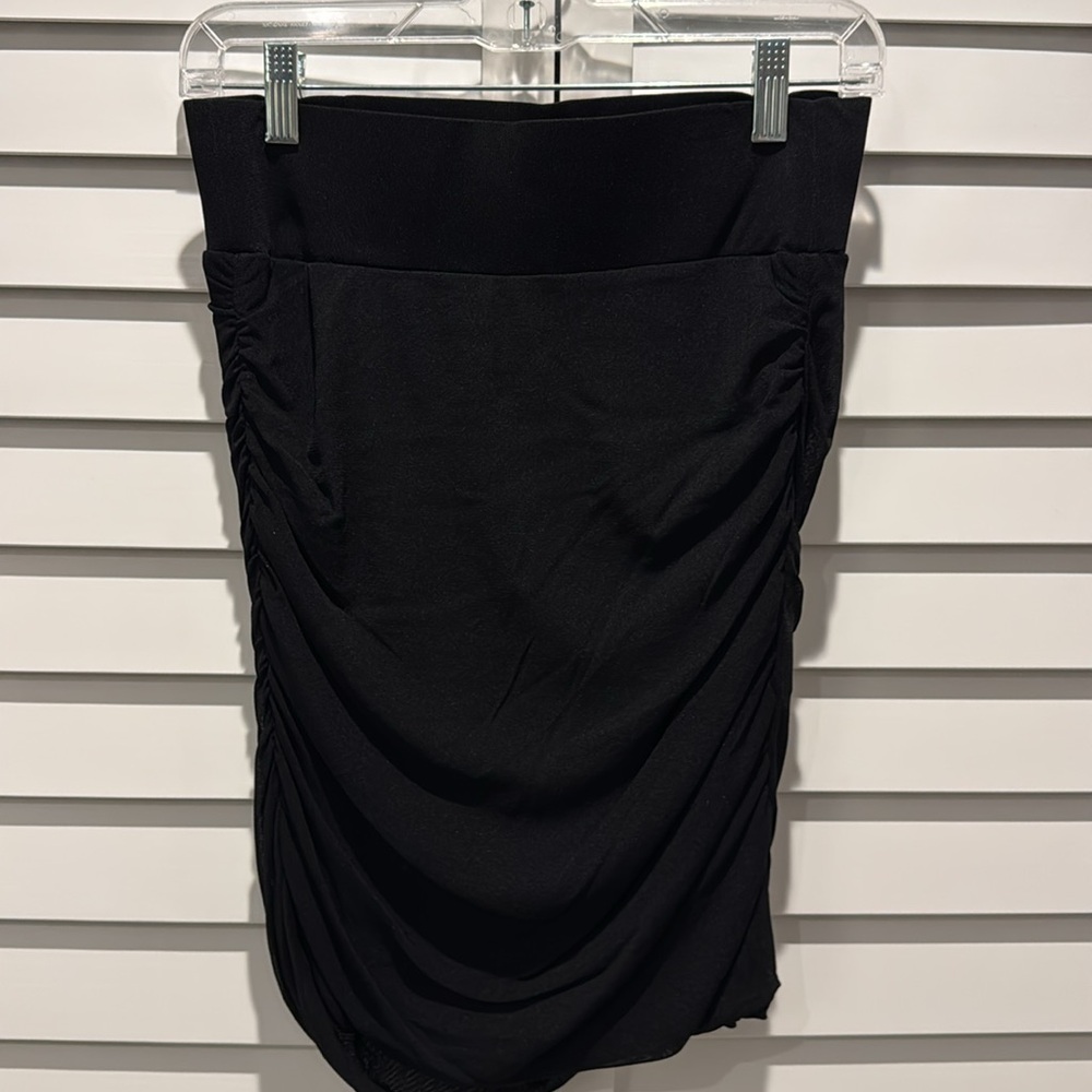 Express Draped Lined Mesh Pull Over Midi Skirt. - image 4